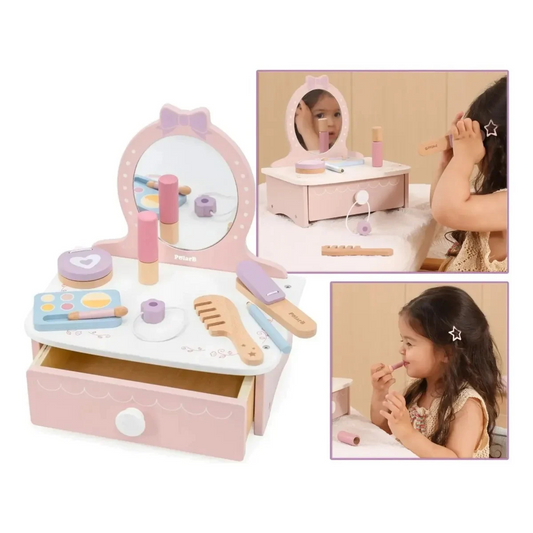 Mesita Tocador de Madera Polar B con Accesorios