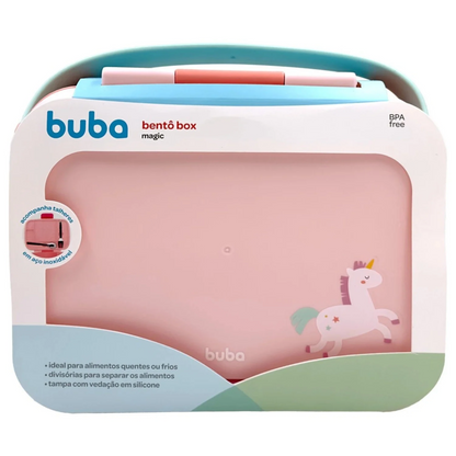 Lunchera Bento Box con Cubiertos Unicornio - Buba