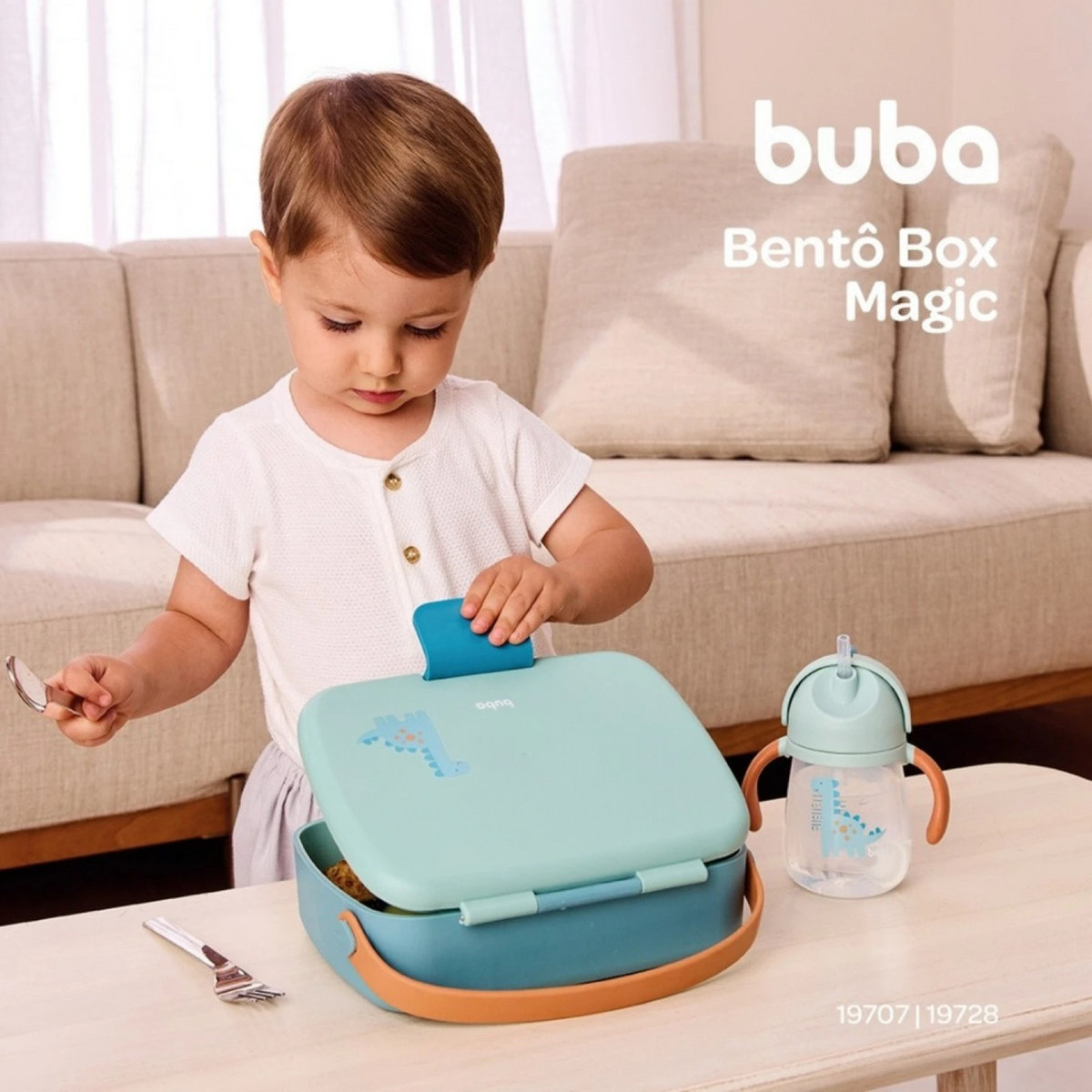 Lunchera Bento Box con Cubiertos Dino - Buba