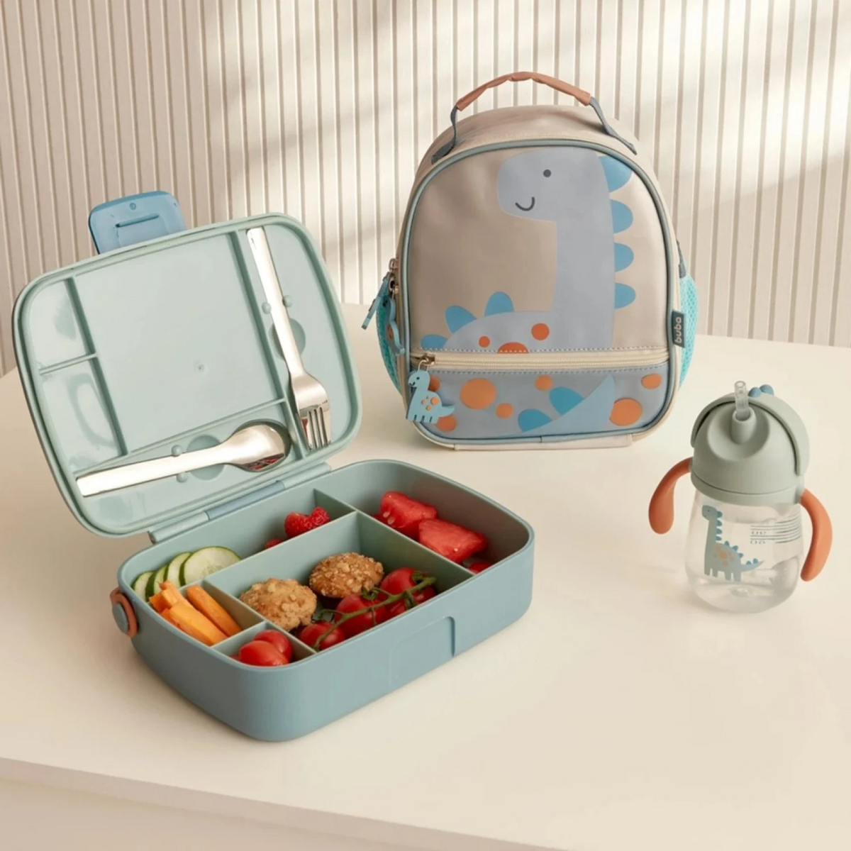 Lunchera Bento Box con Cubiertos Dino - Buba