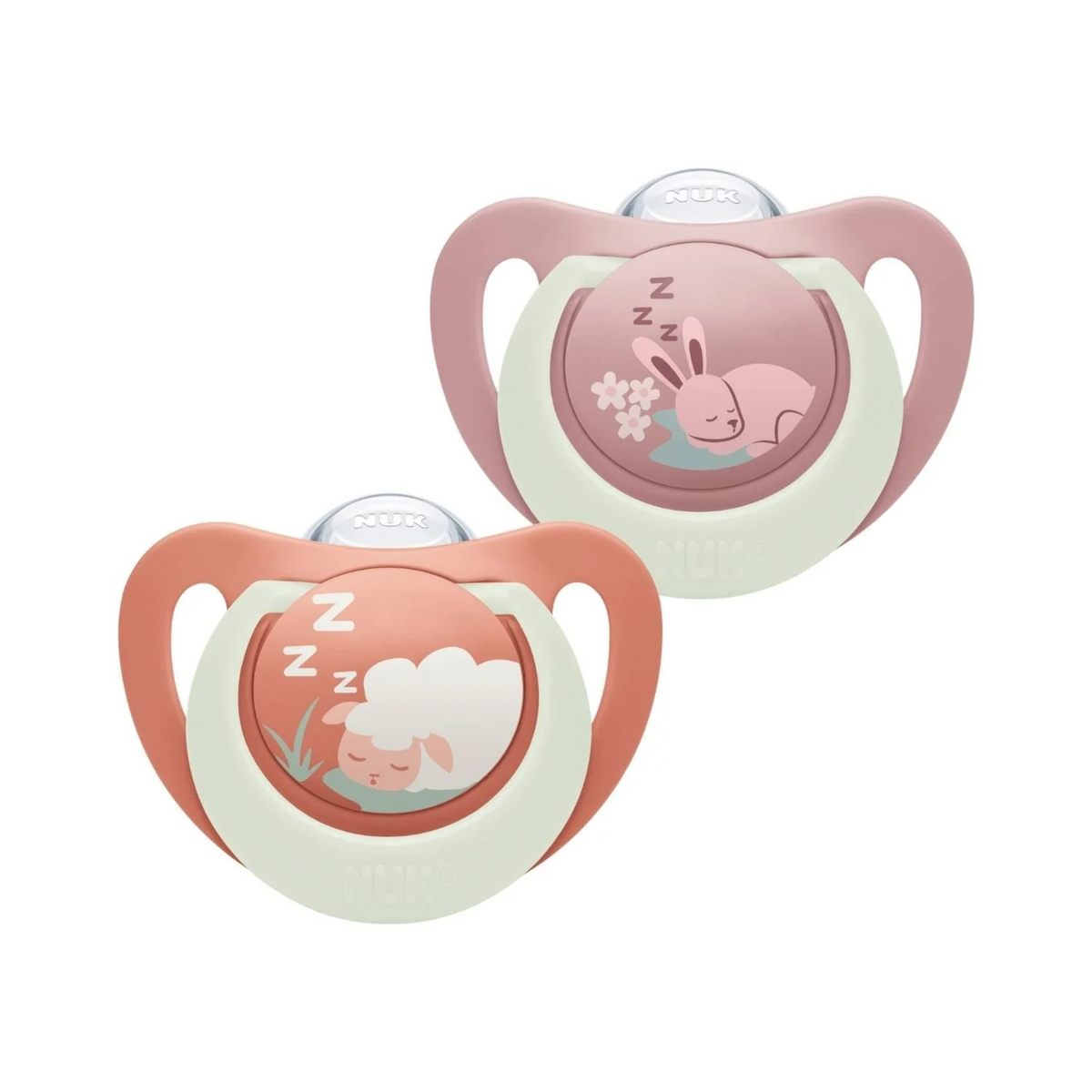 Chupetes de Silicona NUK First Choice Night para Bebé Niña de 0 a 6 Meses x 2 Unidades