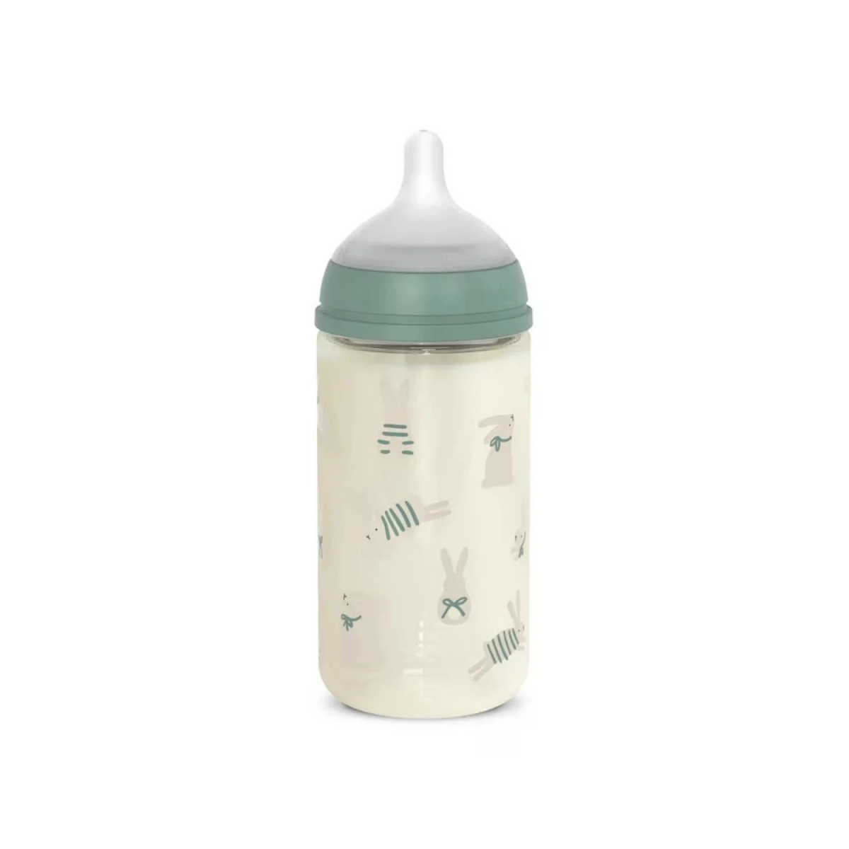 Mamadera de Vidrio Suavinex SX Pro 240 ml 3-6M Verde Conejos