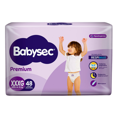 Pañales BabySec Premium XXXG - 48 pañales