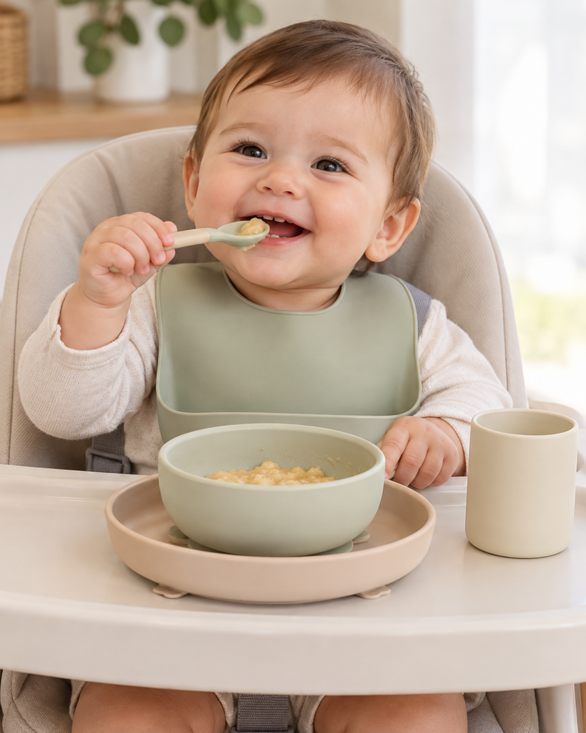 Set Plato, Bowl y Vaso de Silicona