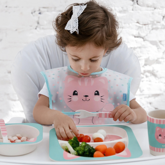 Babero Con Bolsillo Impermeable Para Niños Cohete Rosa - Buba (Copia)