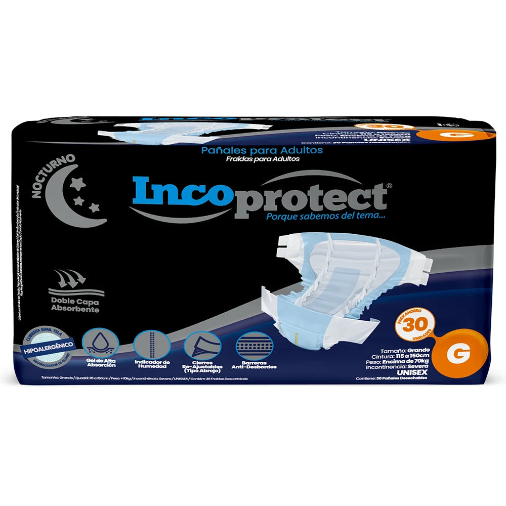 Pañales de Adulto Incoprotect G Nocturnos -60 Unidades