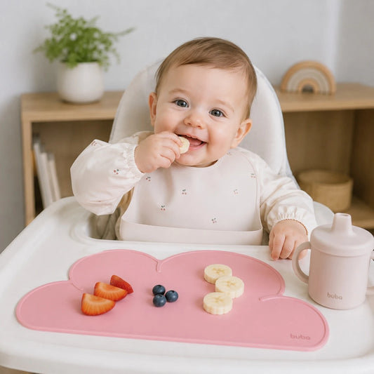 Mantel Individual de Silicona para Bebé Nube Rosa - Buba