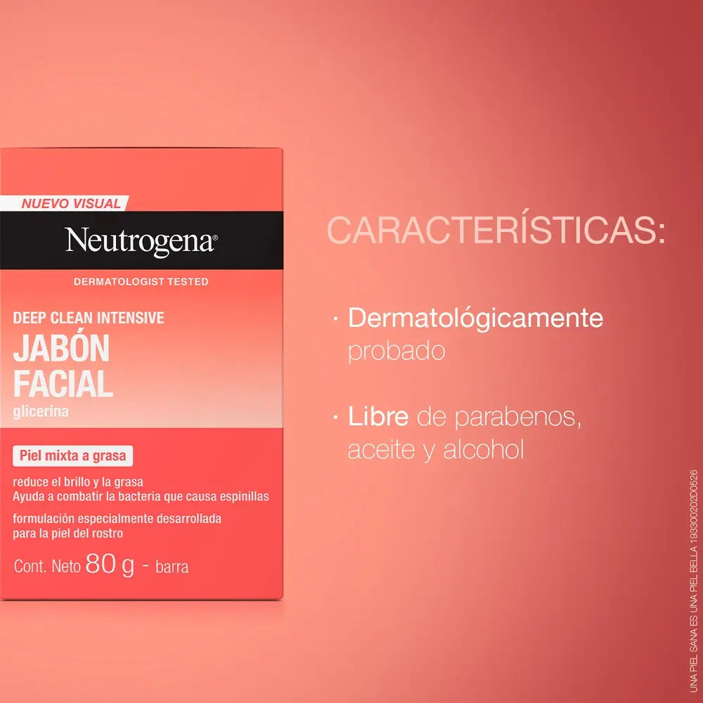 Jabón Facial En Barra Neutrogena Deep Clean 80gr