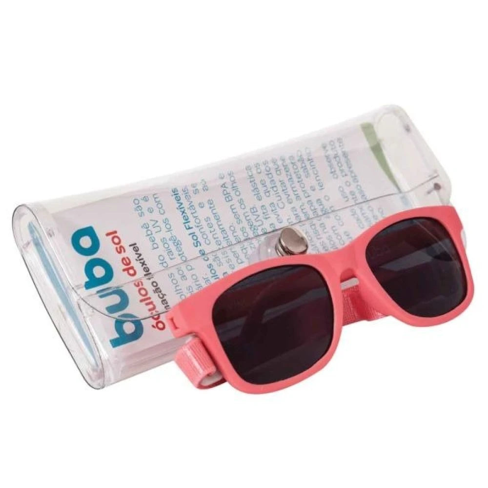Lentes de Sol para Bebé BUBA con Protección UV y Banda Ajustable Rosado | 3 a 36 Meses