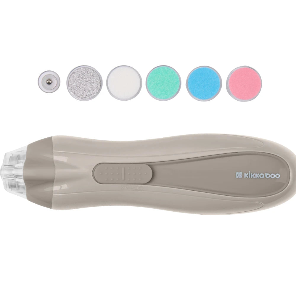 Lima de Uñas Eléctrica para Bebé Kikkaboo con 6 Cabezales – Beige