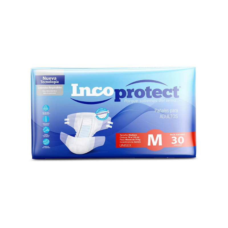 Pañales Incoprotect M - 30 unidades