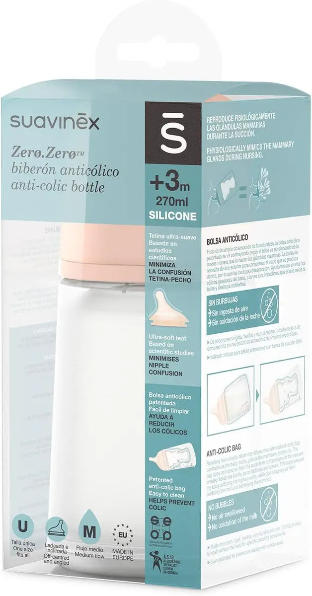 Mamadera 270ml Zero Zero Suavinex 3 +m Flujo A