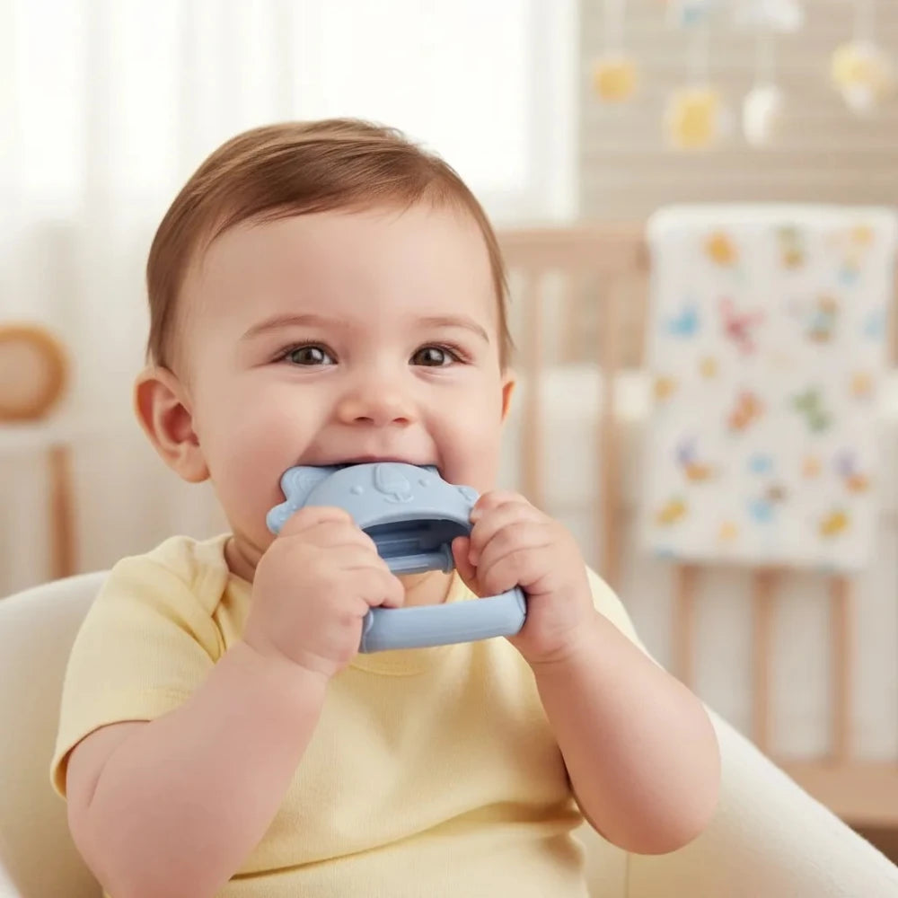 Mordillo de Silicona BUBA con Forma de Guante para Bebé +4 Meses – Celeste