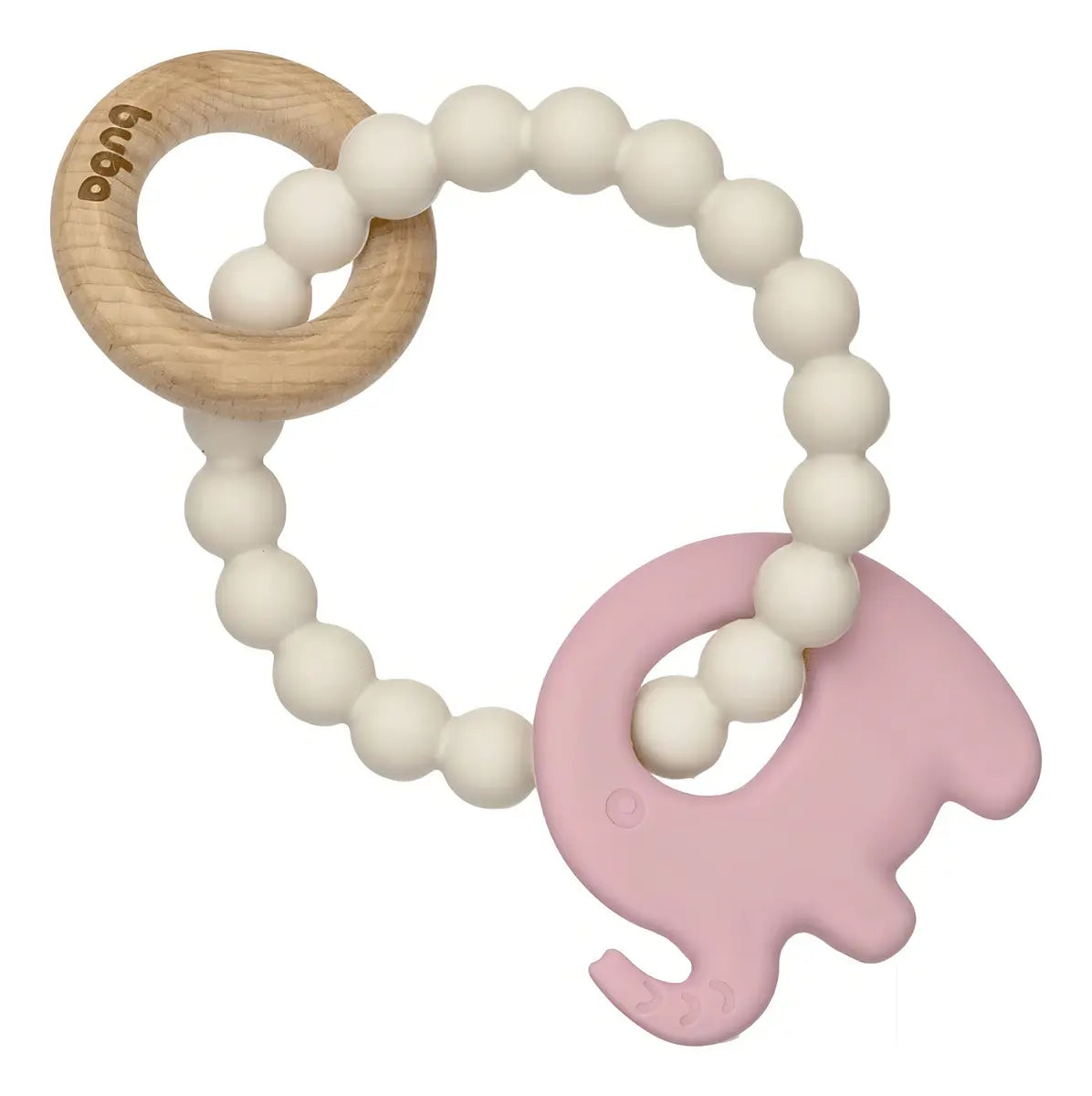Mordillo Elefante Bambu y Silicona BUBA - Rosa