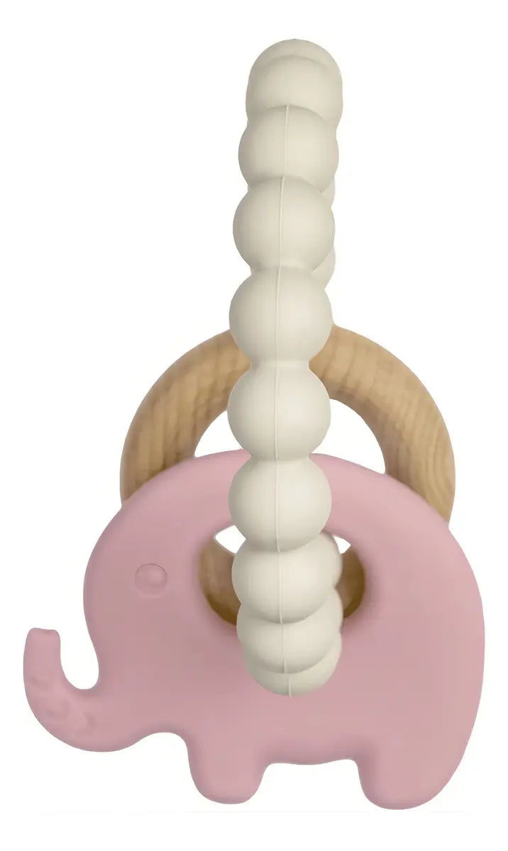 Mordillo Elefante Bambu y Silicona BUBA - Rosa
