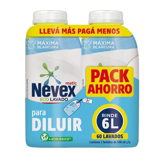 Jabón Líquido Para Ropa Nevex Diluible - Pack 2 Unidades -6 Litros