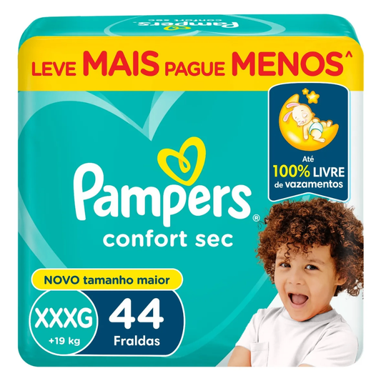 Pañales Pampers Confort Sec XXXG - 44 unidades