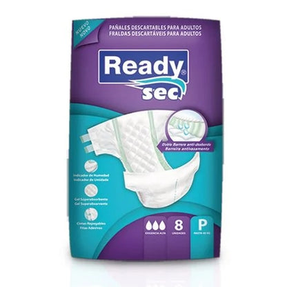 Pañales para Adultos/Adolescentes Readysec Talle P 8 Unidades x$
