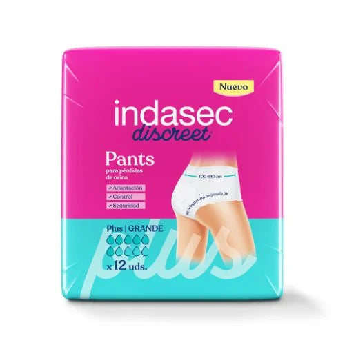 Pañales para Adultos Indasec Pants Plus G - 12 Unidades
