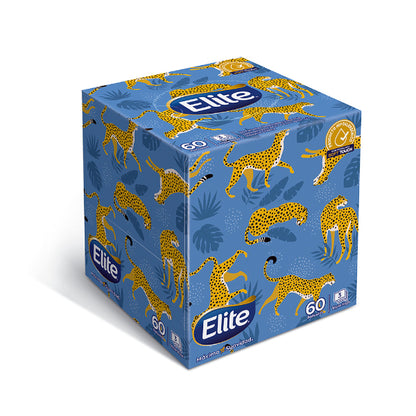 Pañuelos Faciales Elite Premium Cubo Triple Hoja 60 Unidades