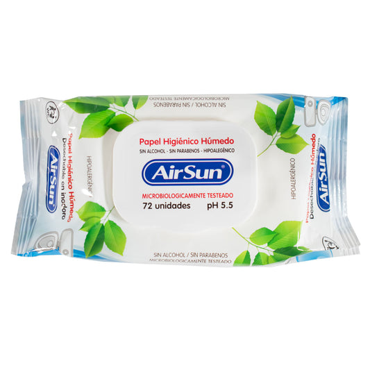 Papel Higiénico Húmedo Airsun 72 unidades