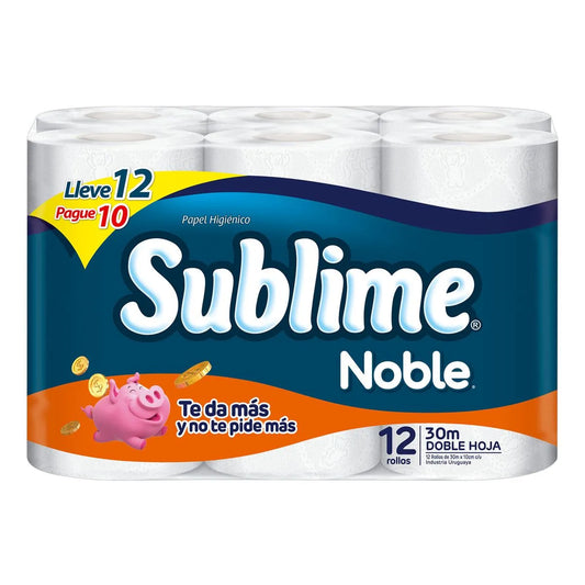 Papel Higienico Doble Hoja Sublime 12 rollos 30m