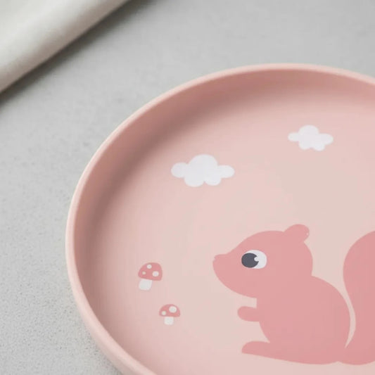 Plato de Silicona para Bebés con Ventosa Color Rosa - Buba
