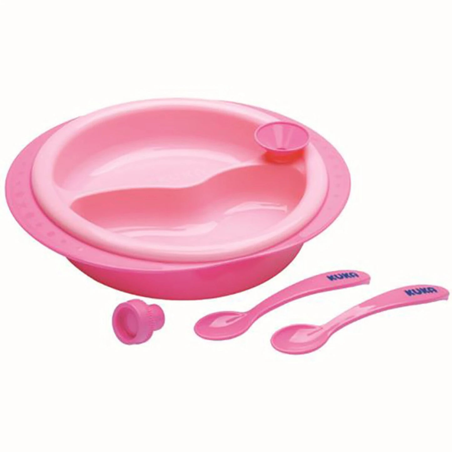 Kuka Plato Térmico con Cubiertos y Ventosa – Rosa (3 unidades)