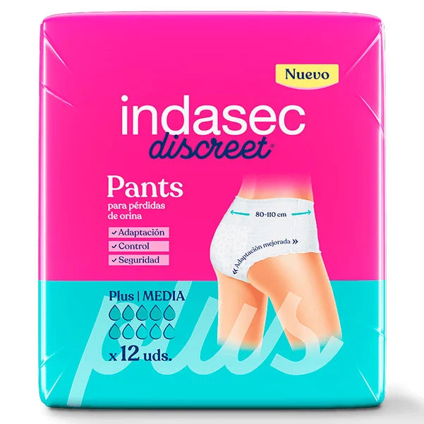 Pañales para Adultos Indasec Pants Plus M - 12 Unidades