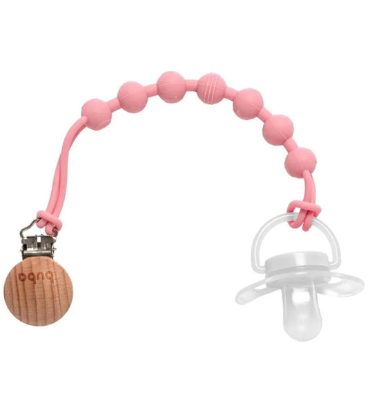 Prendedor de Chupete Bambú Silicona BUBA - Rosa