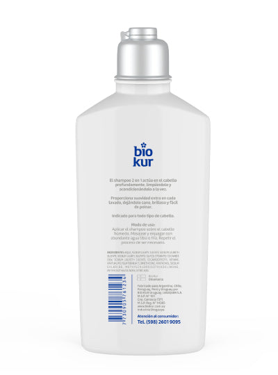 Shampoo Bio Kur 240ml 2 en 1 todo tipo de cabellos