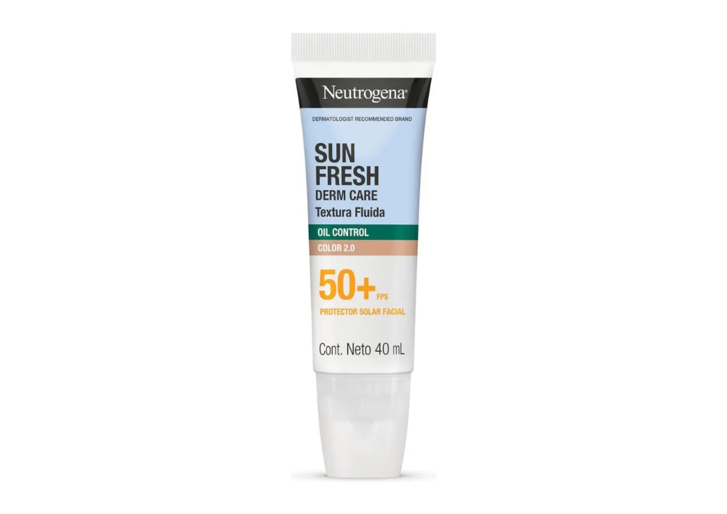 Protector Solar Neutrogena Sun Fresh 50+ Oil Control Derm Care Color 40ml