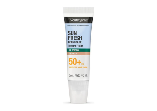 Protector Solar Neutrogena Sun Fresh 50+ Oil Control Derm Care Color 40ml