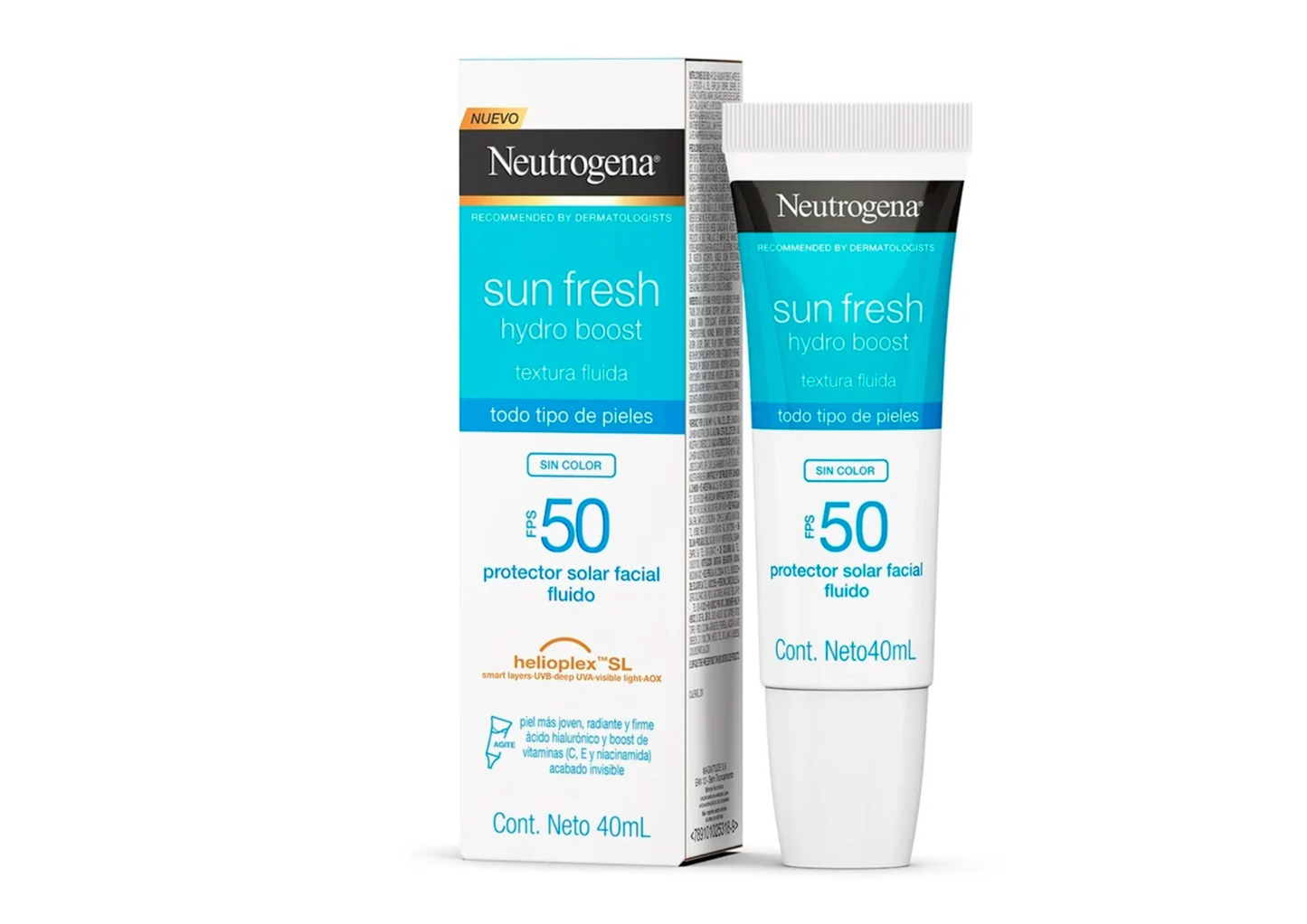 Protector Solar Neutrogena Sunfresh Hydroboost Fps50 40ml Sin Color