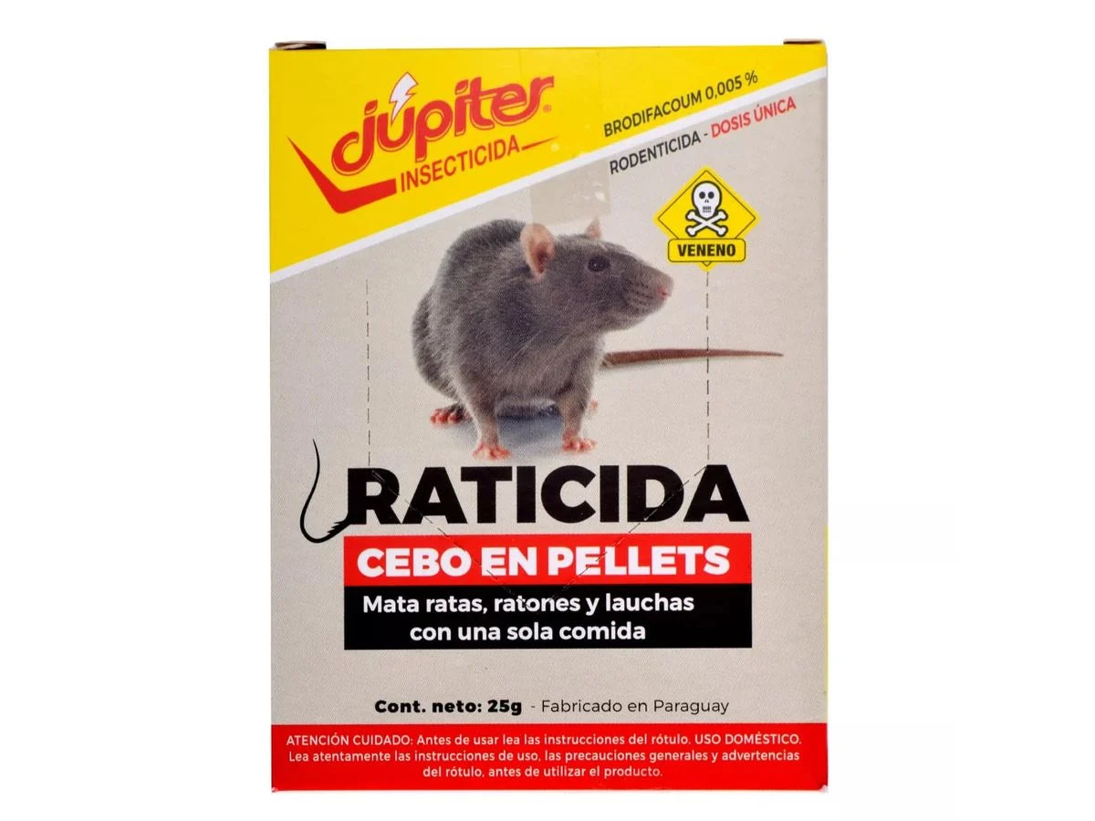 Raticida Cebo en Pellets Jupiter - 25 gramos