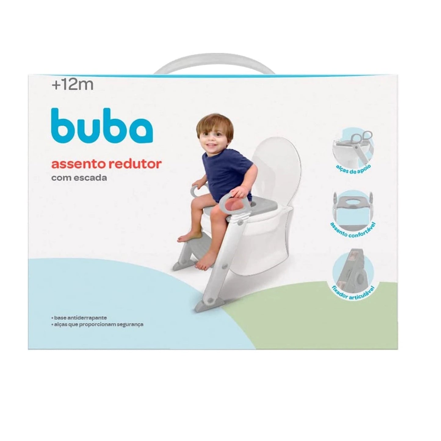 Asiento Reductor De Inodoro Infantil Con Escalera Buba - Gris