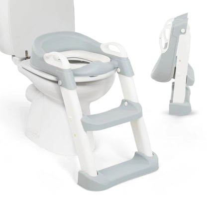 Reductor de Inodoro con Escalera KIKKABOO - Gris