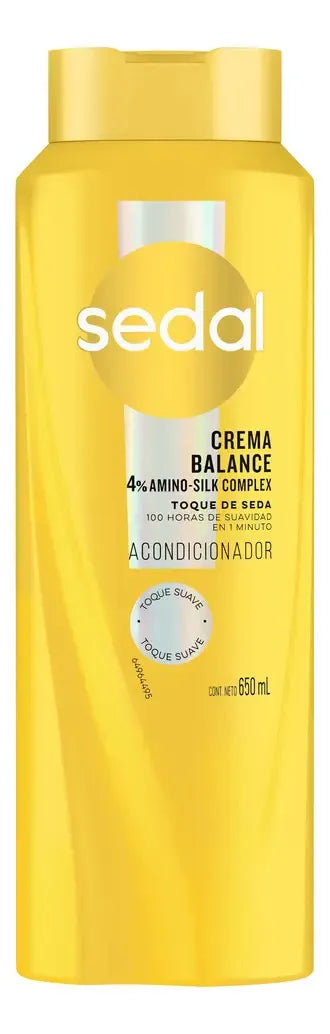 Acondicionador Sedal Crema Balance Toque De Seda 650 Ml