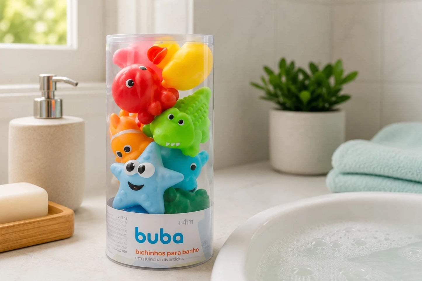 Juguete de Baño Animales en Tubo Buba - 10 unidades