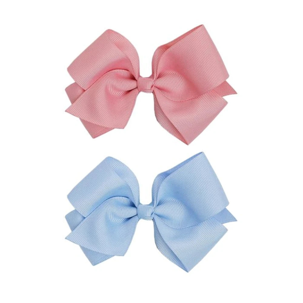 Set de 2 Moños para el Pelo BUBA con Broche – Rosa y Celeste