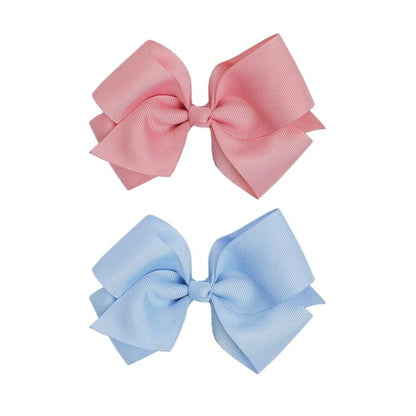 Set de 2 Moños para el Pelo BUBA con Broche – Rosa y Celeste