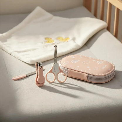 Kit de Cuidado e Higiene para Bebé BUBA – Set de Manicura con 5 Accesorios y Neceser Rosa