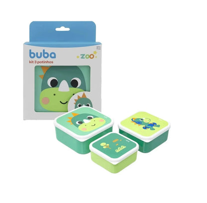 Set x3 Tupper Dino Bubazoo - Verde