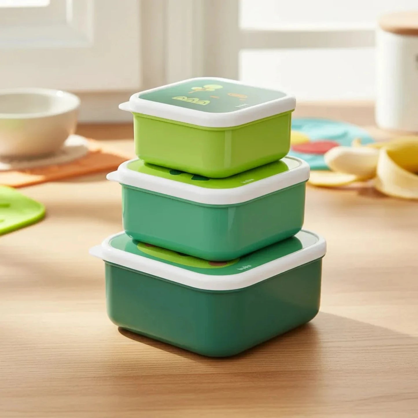Set x3 Tupper Dino Bubazoo - Verde