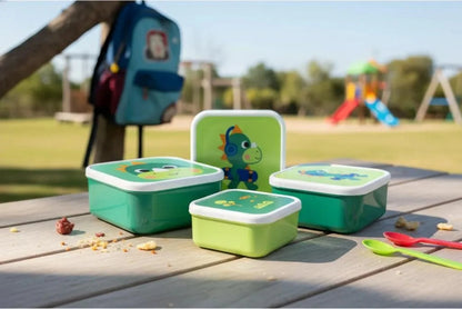 Set x3 Tupper Dino Bubazoo - Verde