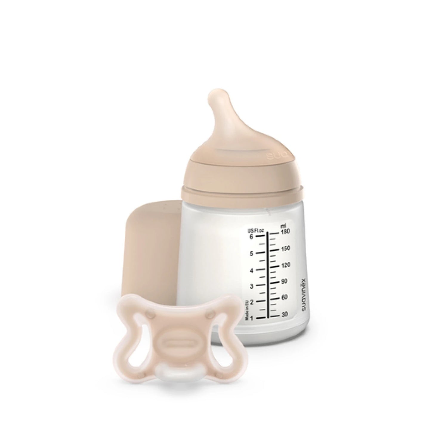 Set Zero Zero Mamadera 180 ml + Chupete Talle M Suavinex