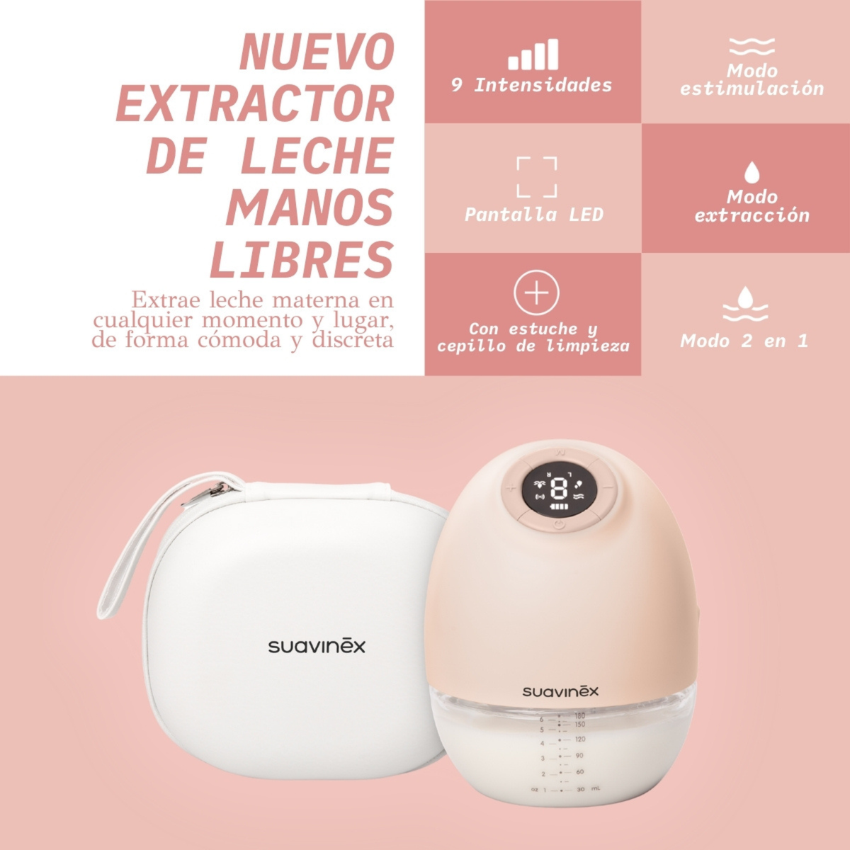 Extractor de Leche Materna Eléctrico Manos Libres Mothering - Suavinex