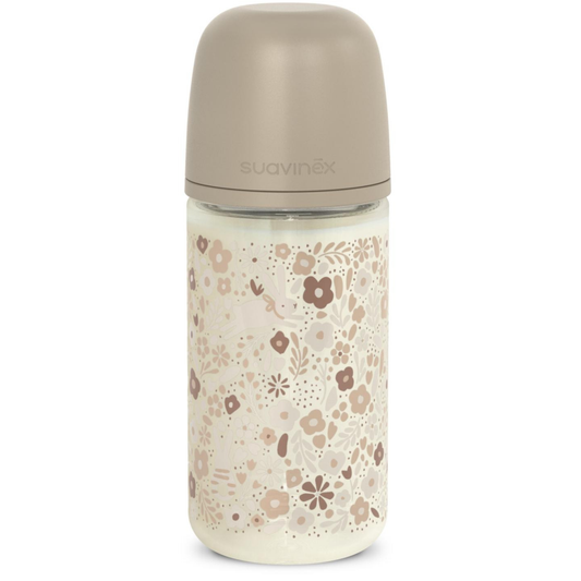 Mamadera de Vidrio Suavinex SX Pro 240 ml 3-6M Beige Conejos