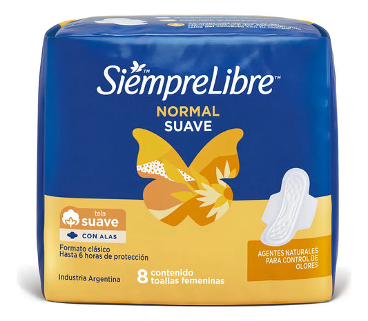 Toallas Femeninas Normal Siempre Libre - 8 unidades