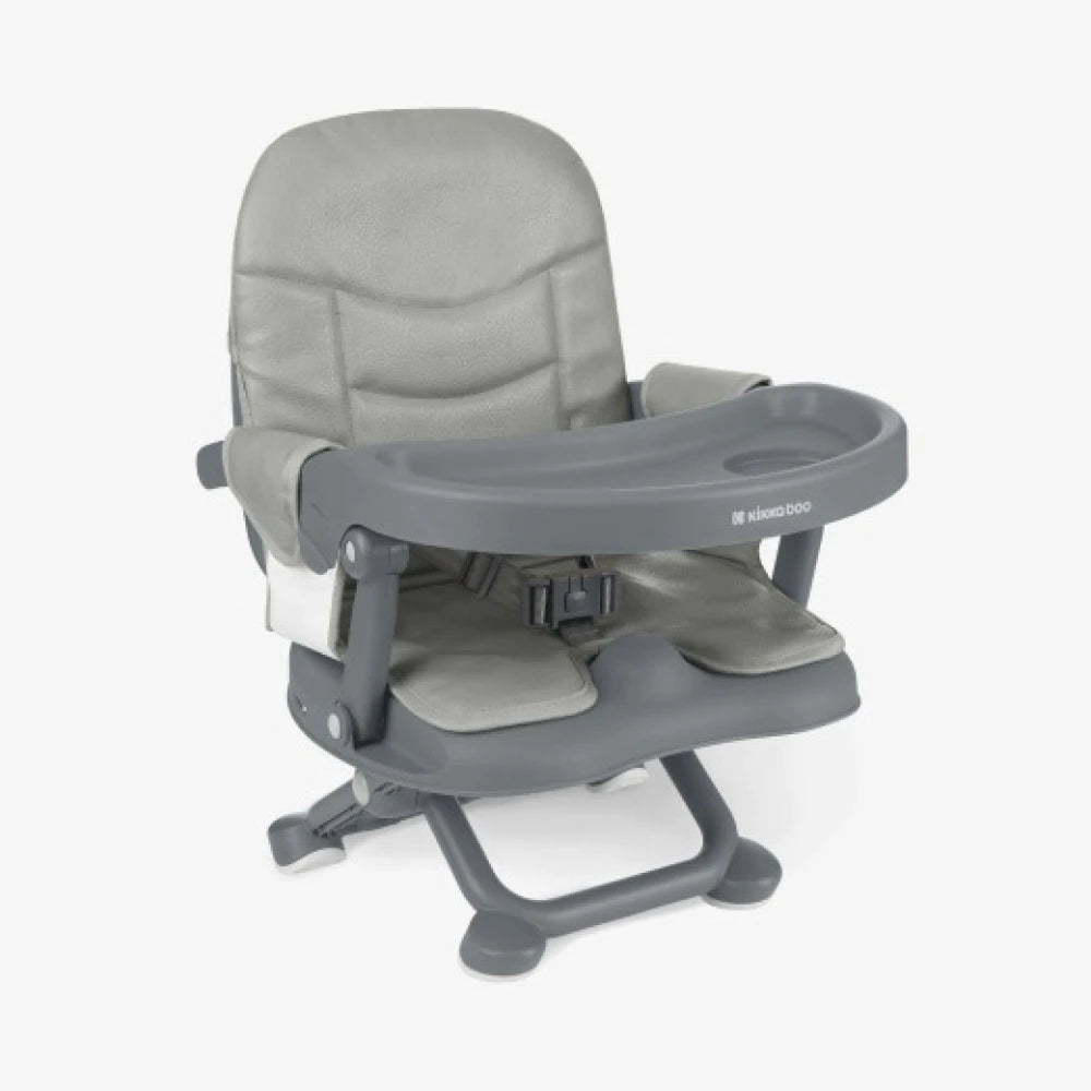 Silla de Comer Portátil para Bebé Kikkaboo Pappo – Adaptable a Silla de Comedor con Bandeja y Arnés – Gris